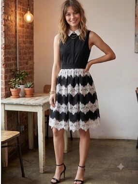 Black And Black Lace Dress White Collar for Sale up to 90% Off: Poshmark